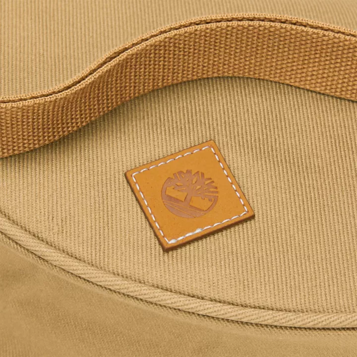 Sac à bandoulière en toile et cuir pour femme en jaune