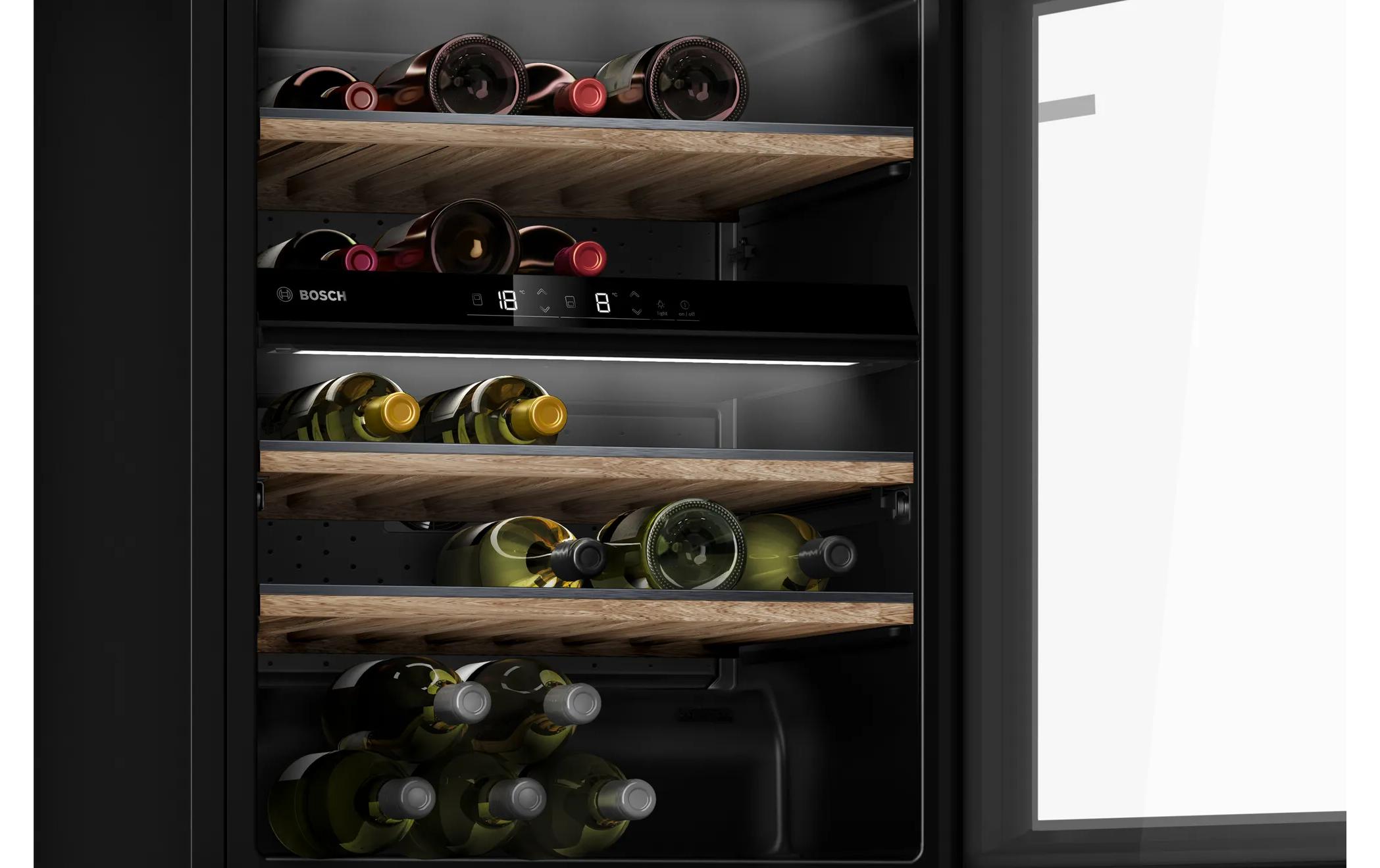 Weinkühlschrank KWK16ABGB Schwarz, Rechts, Wechselbar<br>Weintemperierschrank