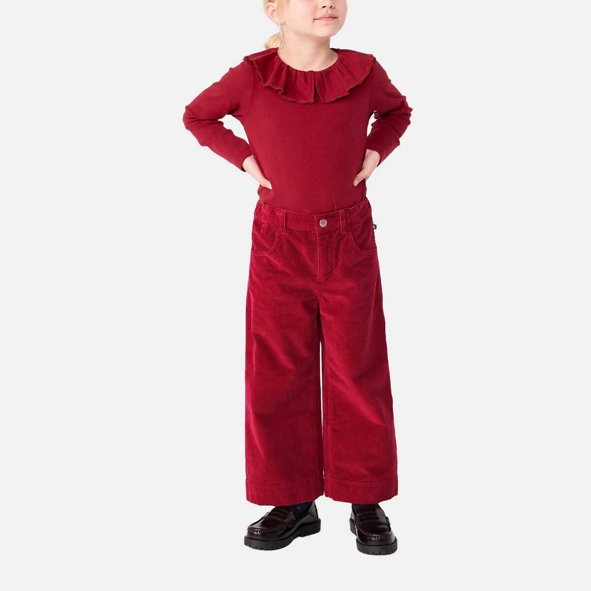 PETIT BATEAU<br>Camiseta de algodão de manga comprida com gola franzida