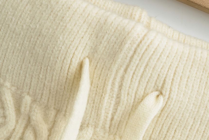 Asiris - Hoge taille effen kabelgebreide shorts