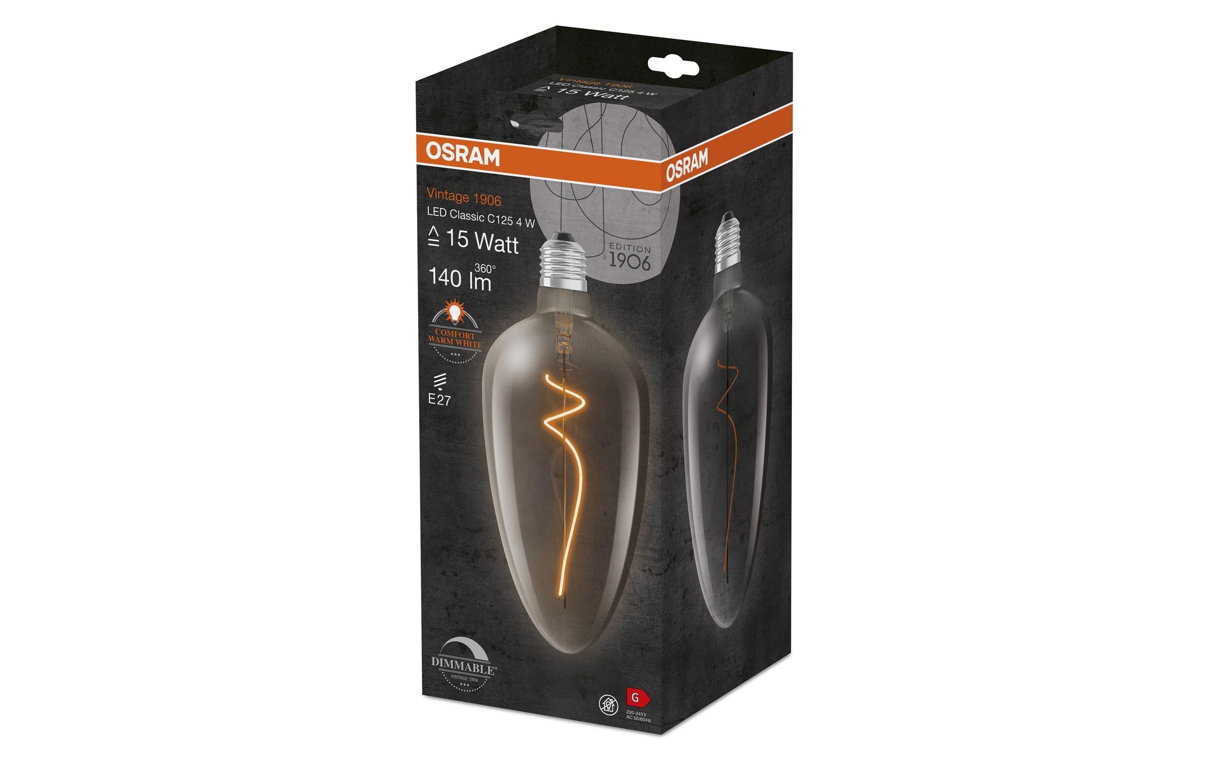 Osram LED-Leuchtmittel »Vintage 1906 CLA125, 4W, E27, Warmweiss« E27 1 Stk. Warmweiss