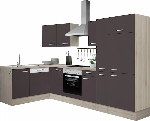 OPTIFIT Küchenzeile »Faro« Stellbreite 300x175 cm, wahlweise mit E-Geräten,mit Apothekerschr.