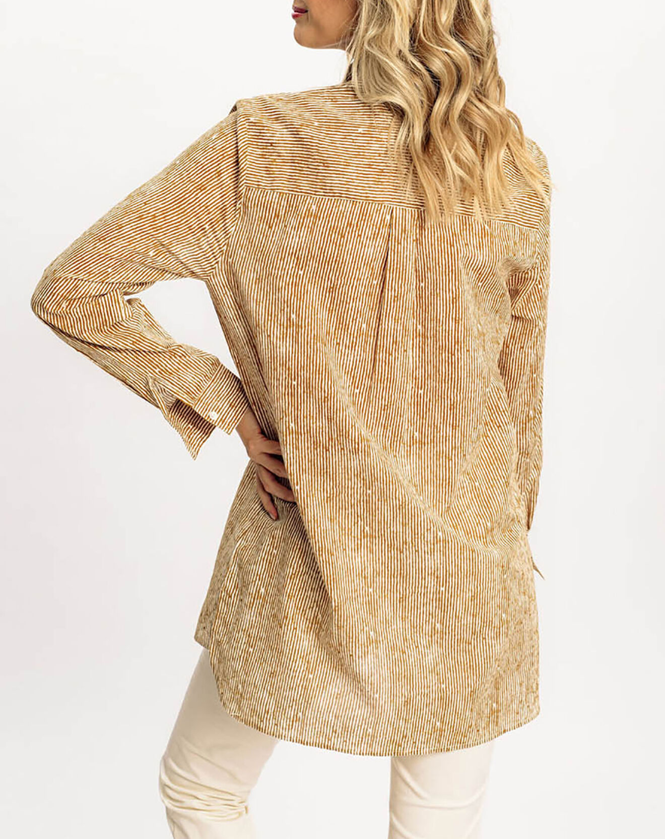 Lauren Vidal Chemise Cara à rayures chamois/blanc