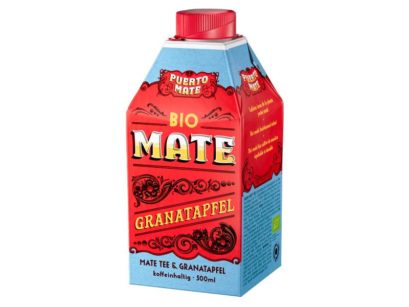 Puerto Mate Bio – Mate & Granatapfel 8 x 0.5 l Koffeinhaltiges Erfrischungsgetränk aus Mate-Tee