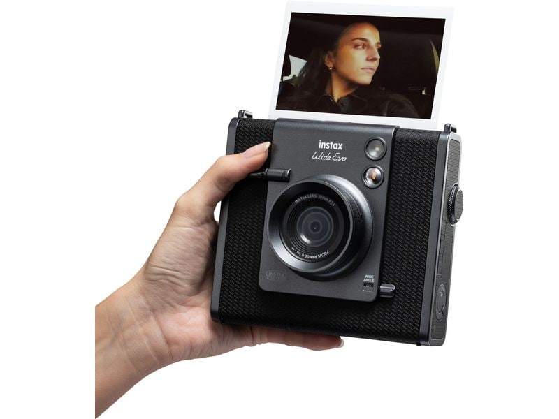Fujifilm Fotokamera Instax Wide Evo Schwarz Vielseitige Sofortbildkamera