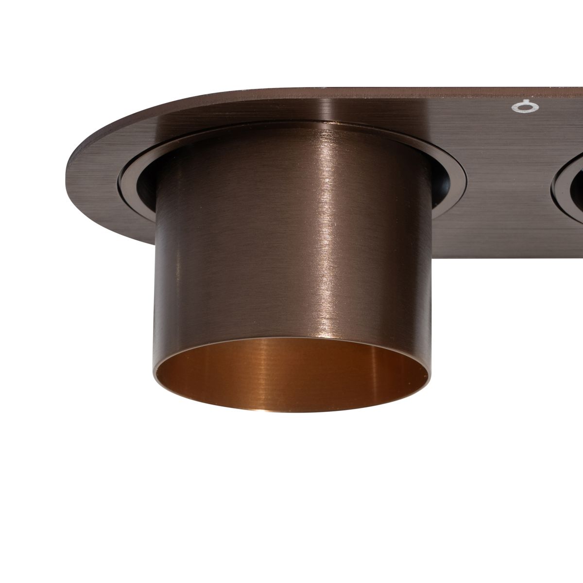 Afgeronde inbouwspot donkerbrons GU10 50mm 2-lichts - Installa