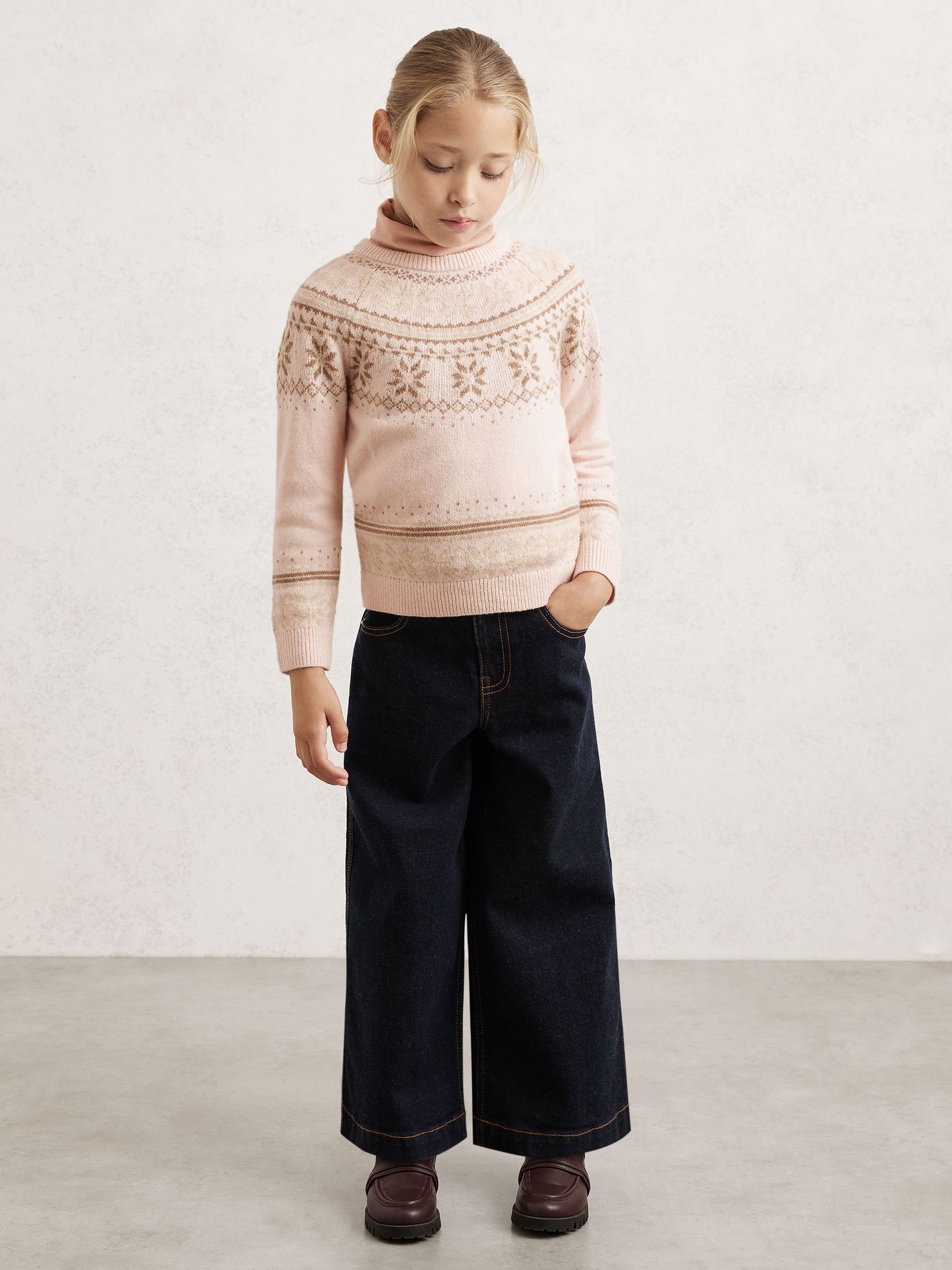 Reiss Farah Wool-Cotton Blend Fair Isle Pattern Jumper