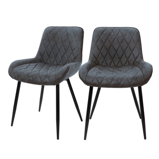 ML-Design 2 spisebordsstole, stol med ryg og armlæn, antracit