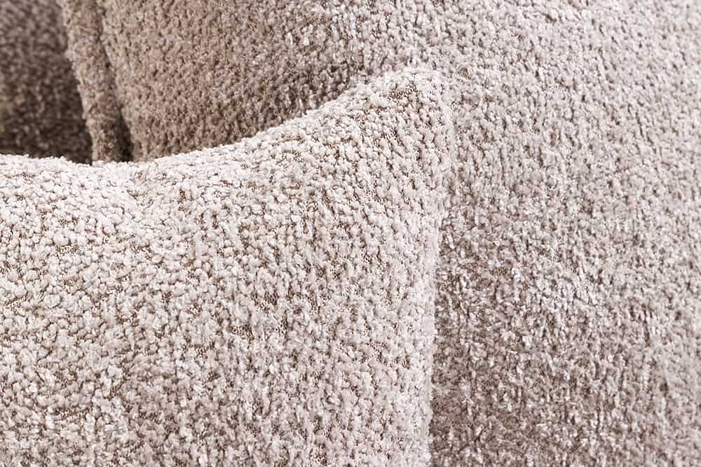 Großes 3-Sitzer Sofa HEAVEN 200cm champagner beige Bouclé Federkern Hussensofa