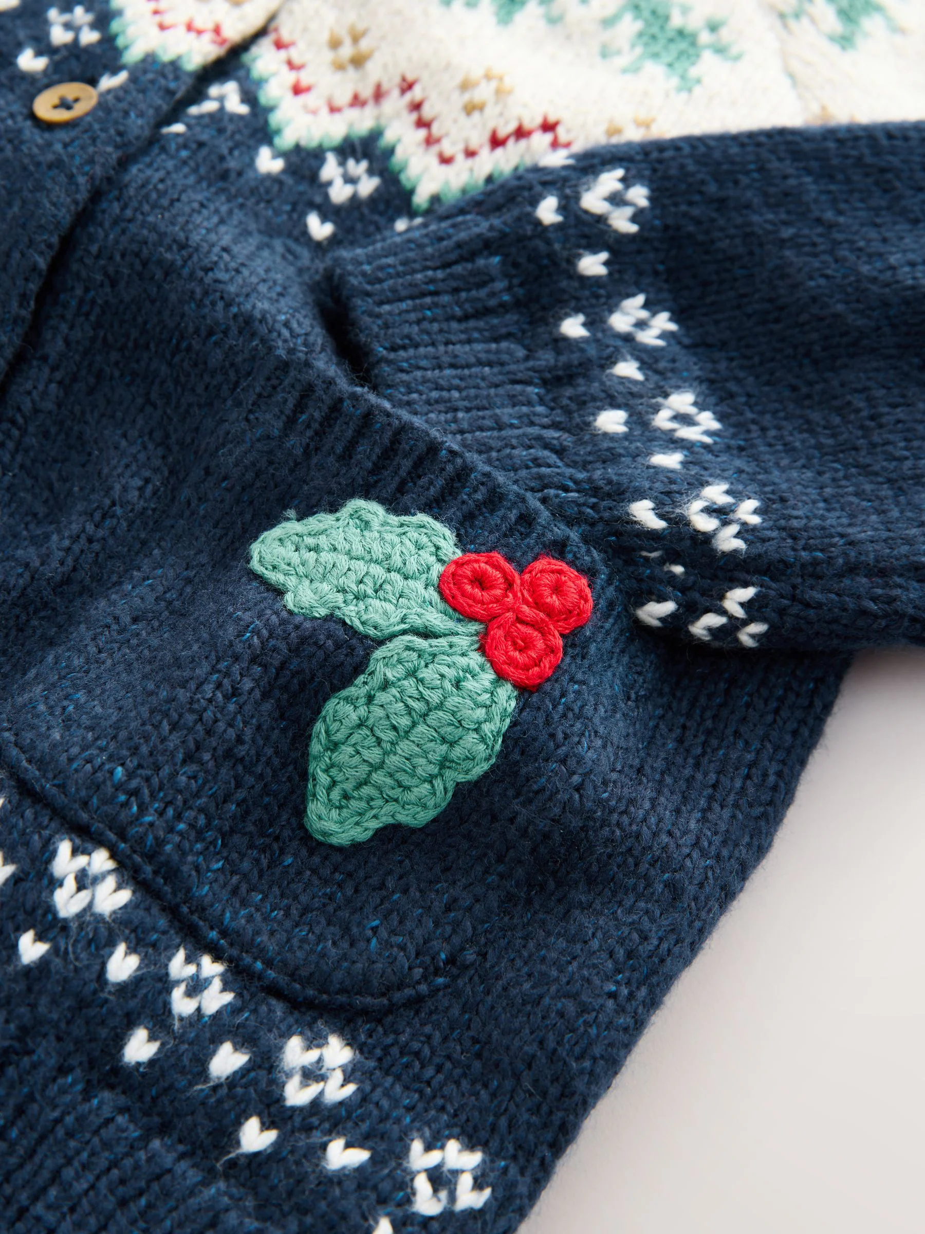 Marineblauw - Holly Jolly Kerstmis Vest (3mnd-10jr)