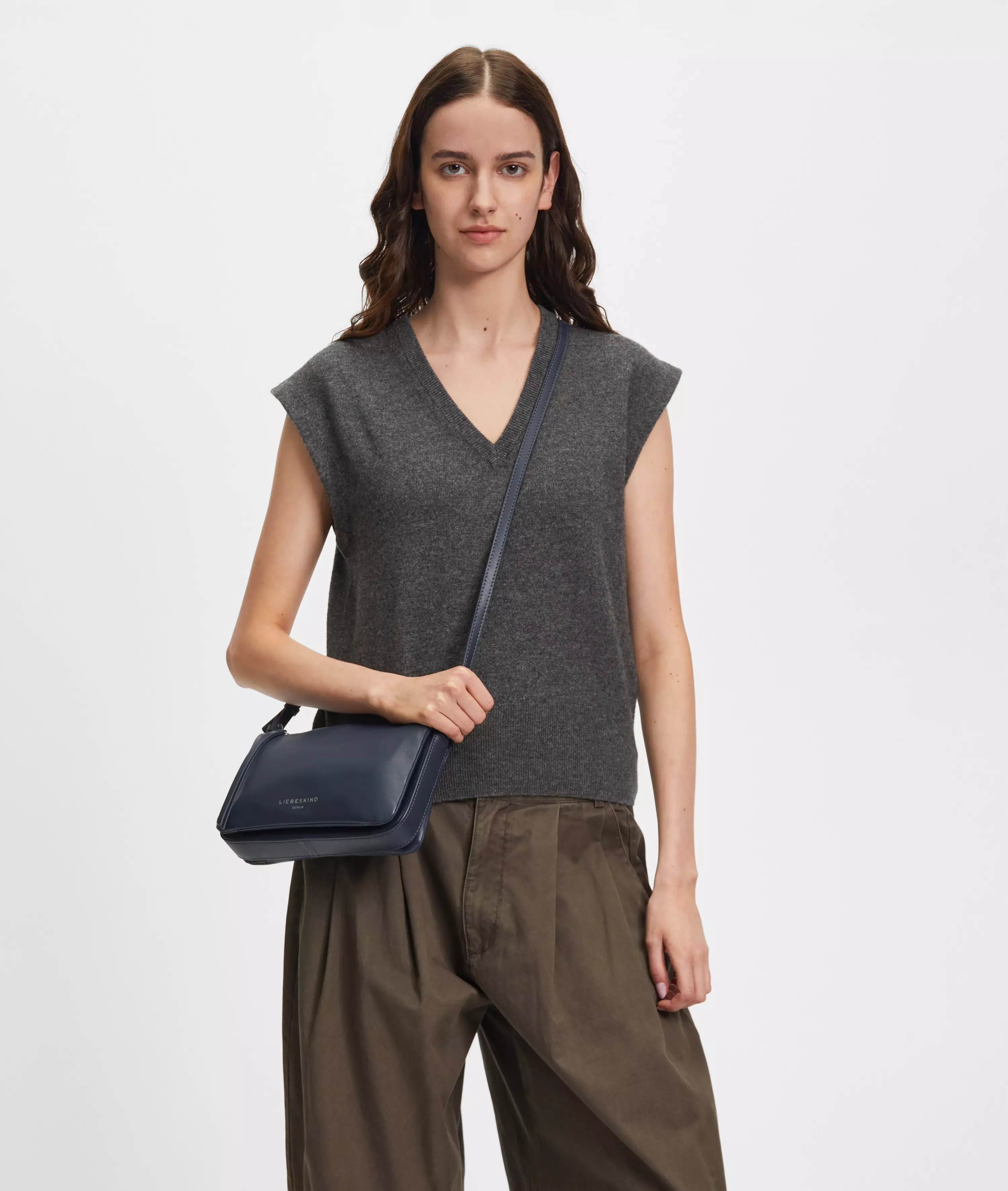 Crossbody Handy shoulder bag made from soft sheepskin