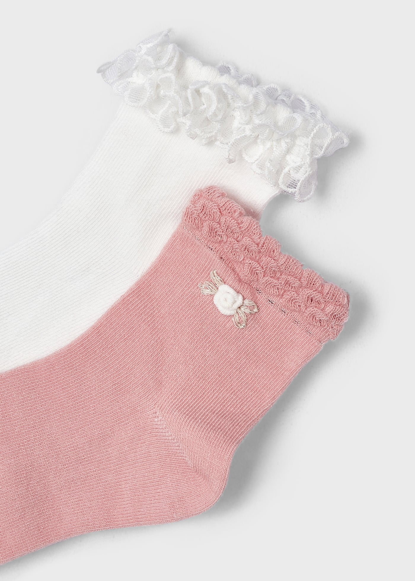 Pacote com 2 pares de meias de algodão orgânico para meninas