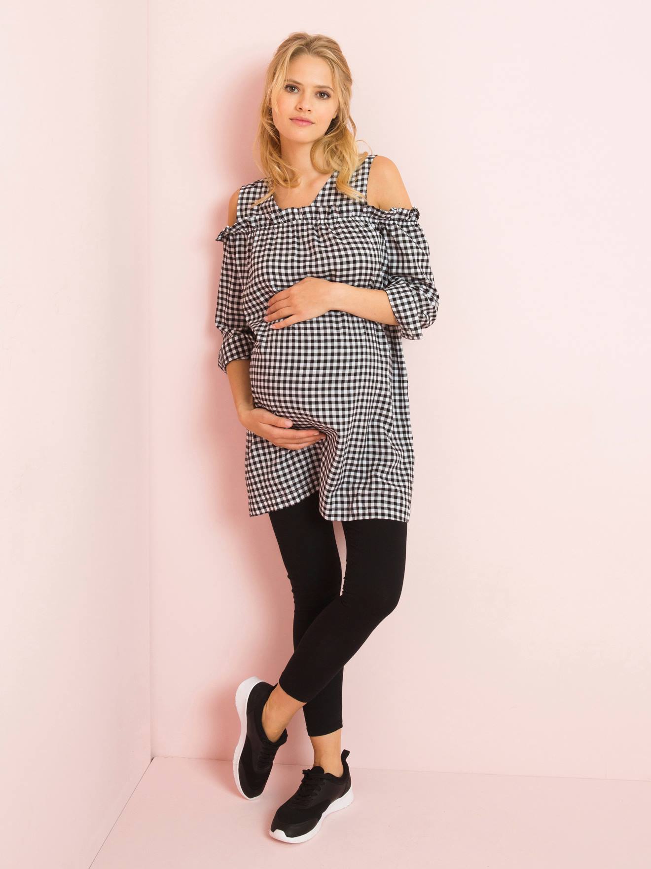 Calças legging pretas compridas para gestantes