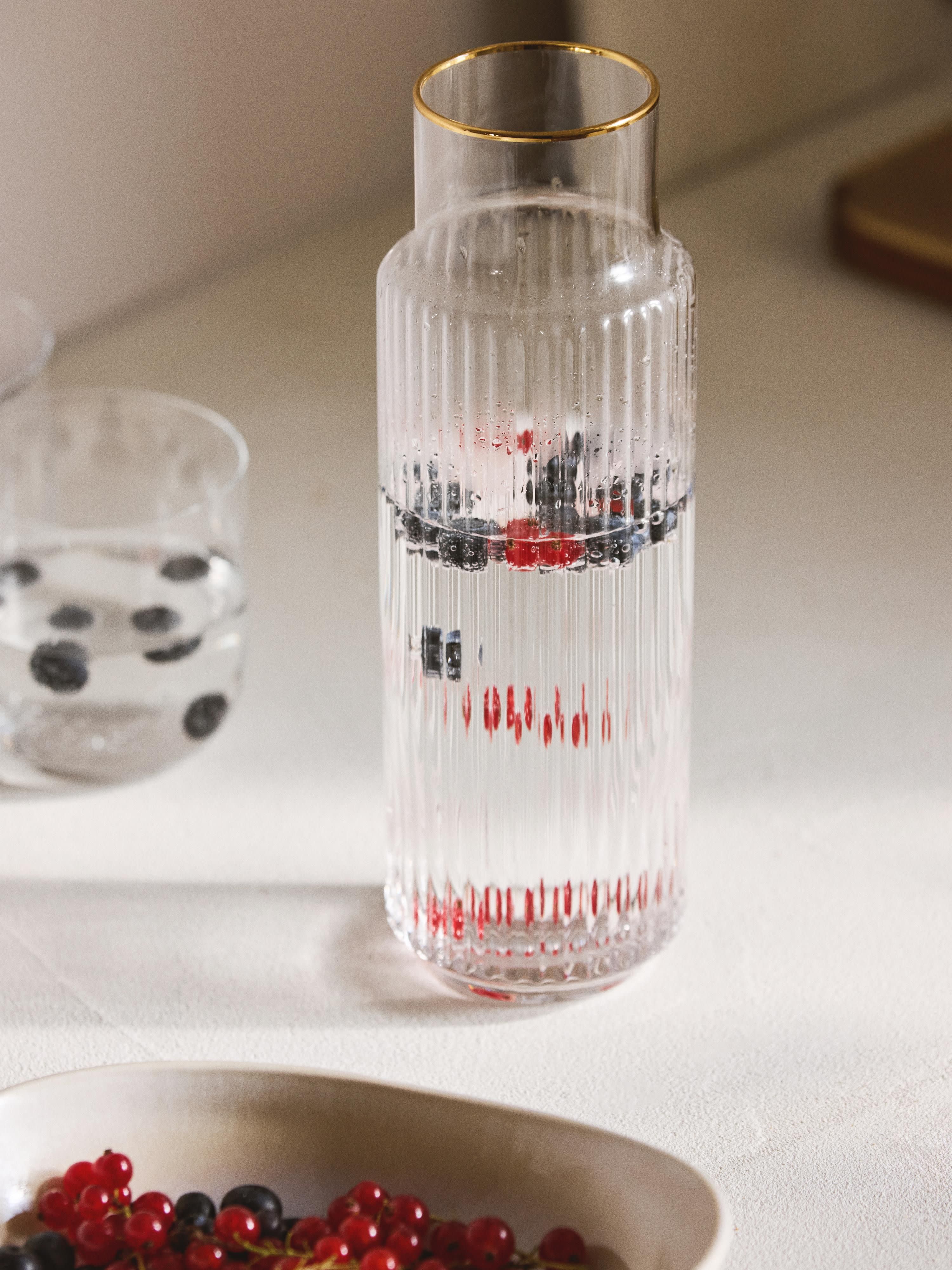 Mondgeblazen karaf Aleo met gouden rand, 1 L