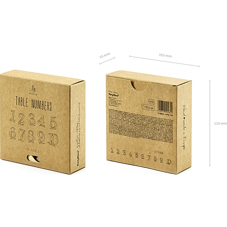 Træ bordnumre 10,5 cm 10-pak