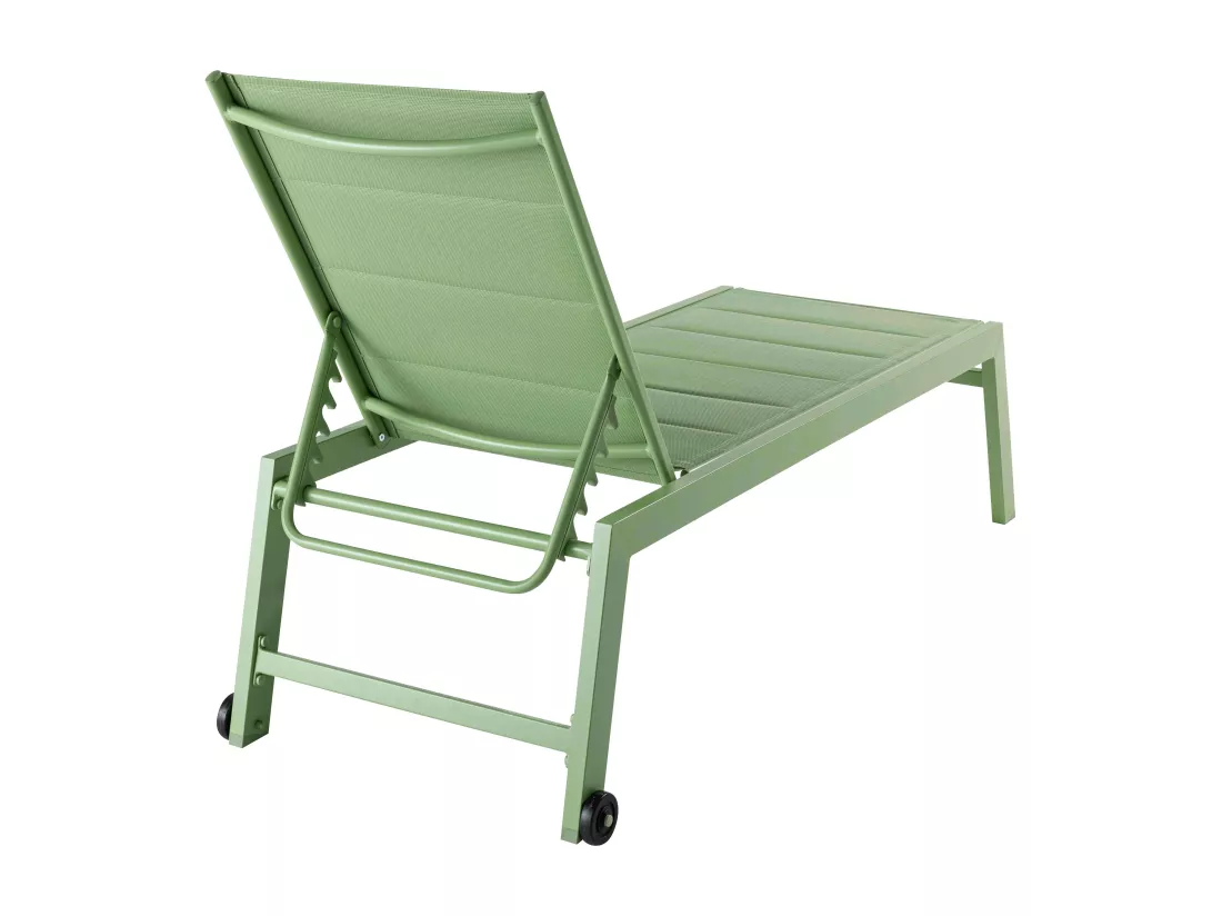 Lot de 2 bains de soleil en aluminium et textilène vert d'eau - Noumea