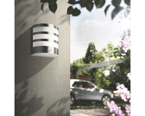 LED Sensor Buitenwandlamp 3,5W 320 lm roestvrij staal/wit