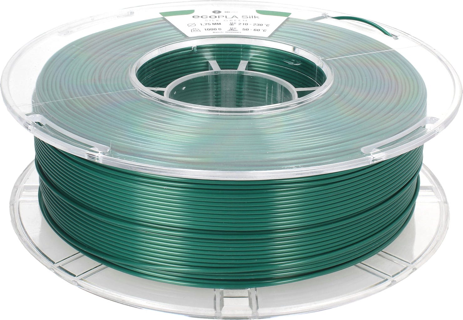 3DJAKE  ecoPLA Silk Grün, 1,75 mm / 1000 g    Allround-PLA Filament mit Silk-Effekt