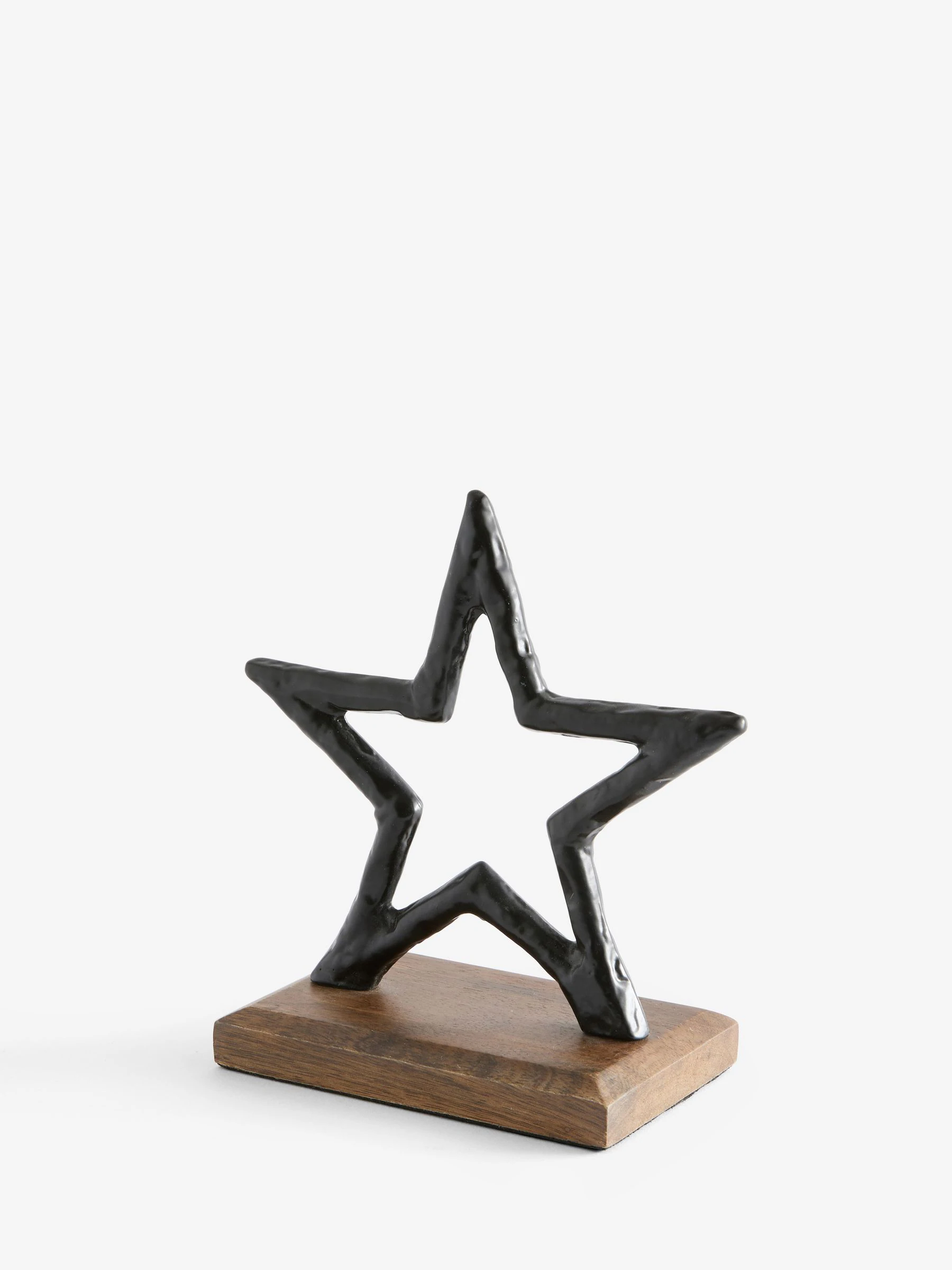 Metal Star Ornament on Dark Bronx Wooden Base