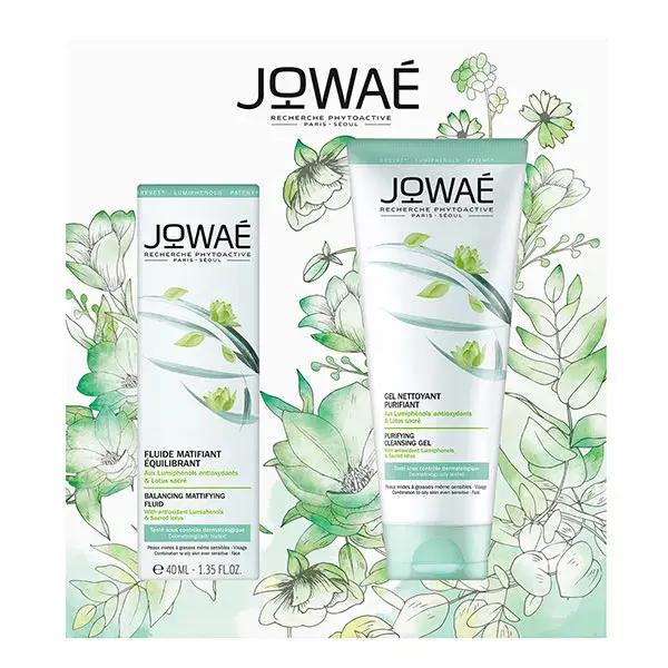 Kit de Presente Purificante Jowaé - Fluido Matificante Equilibrante 40ml + Gel de Limpeza Purificante 200ml