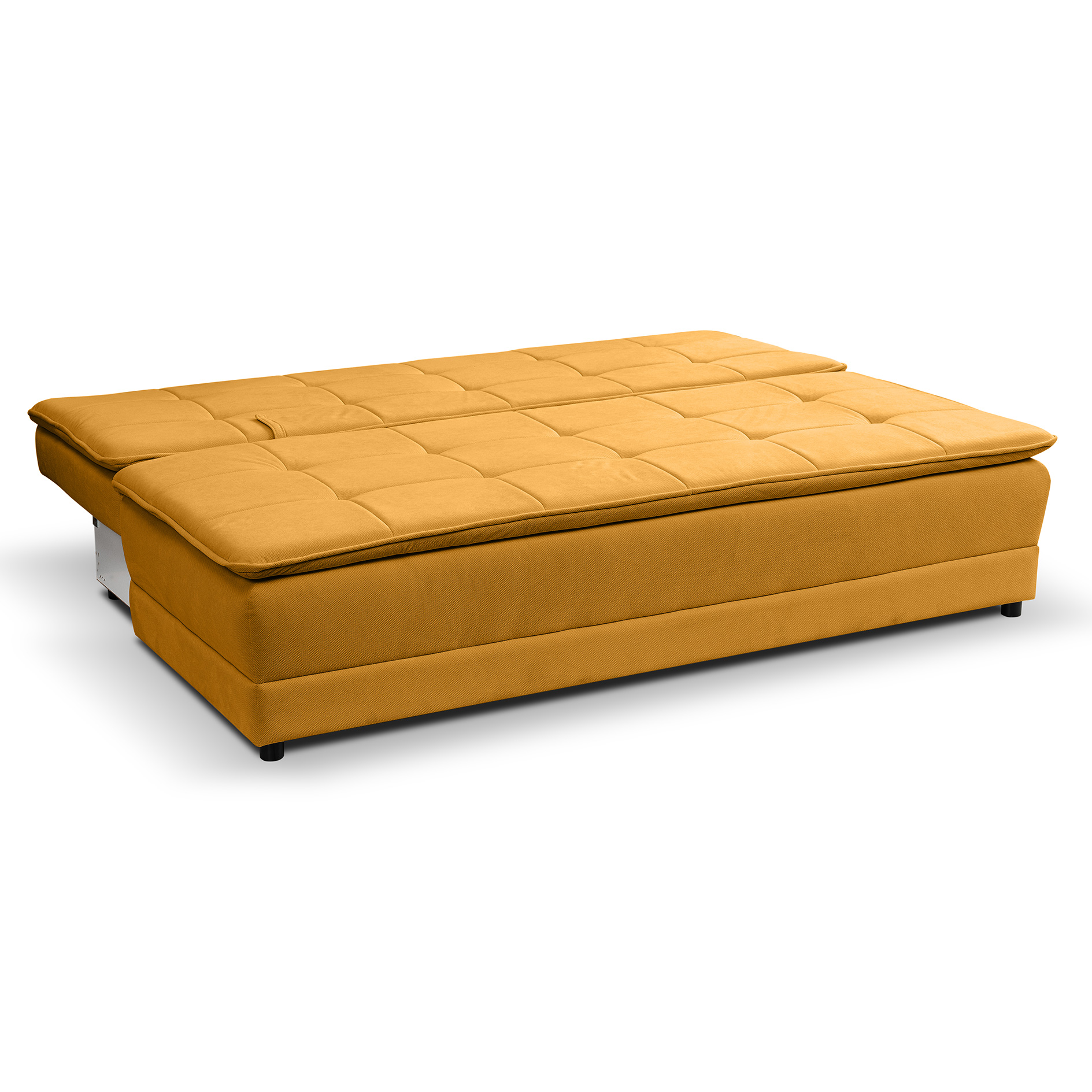 Schlafsofa - maisgelb - Velvet - Liegefunktion und Staukasten