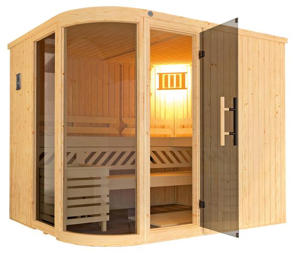 Weka Sauna Sara mit Glastür und Fenster,