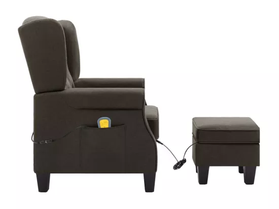 Fauteuil de massage avec repose-pied Taupe Tissu