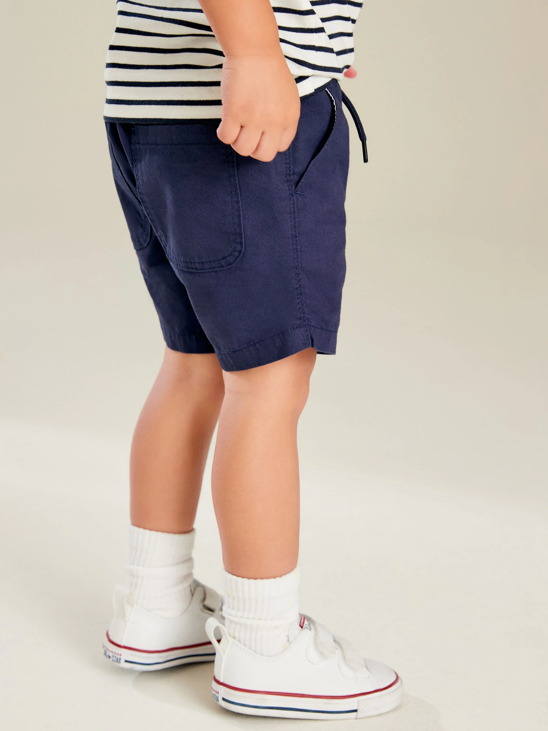 Donkerblauw - Shorts met trekkoord (3mnd-7jr)