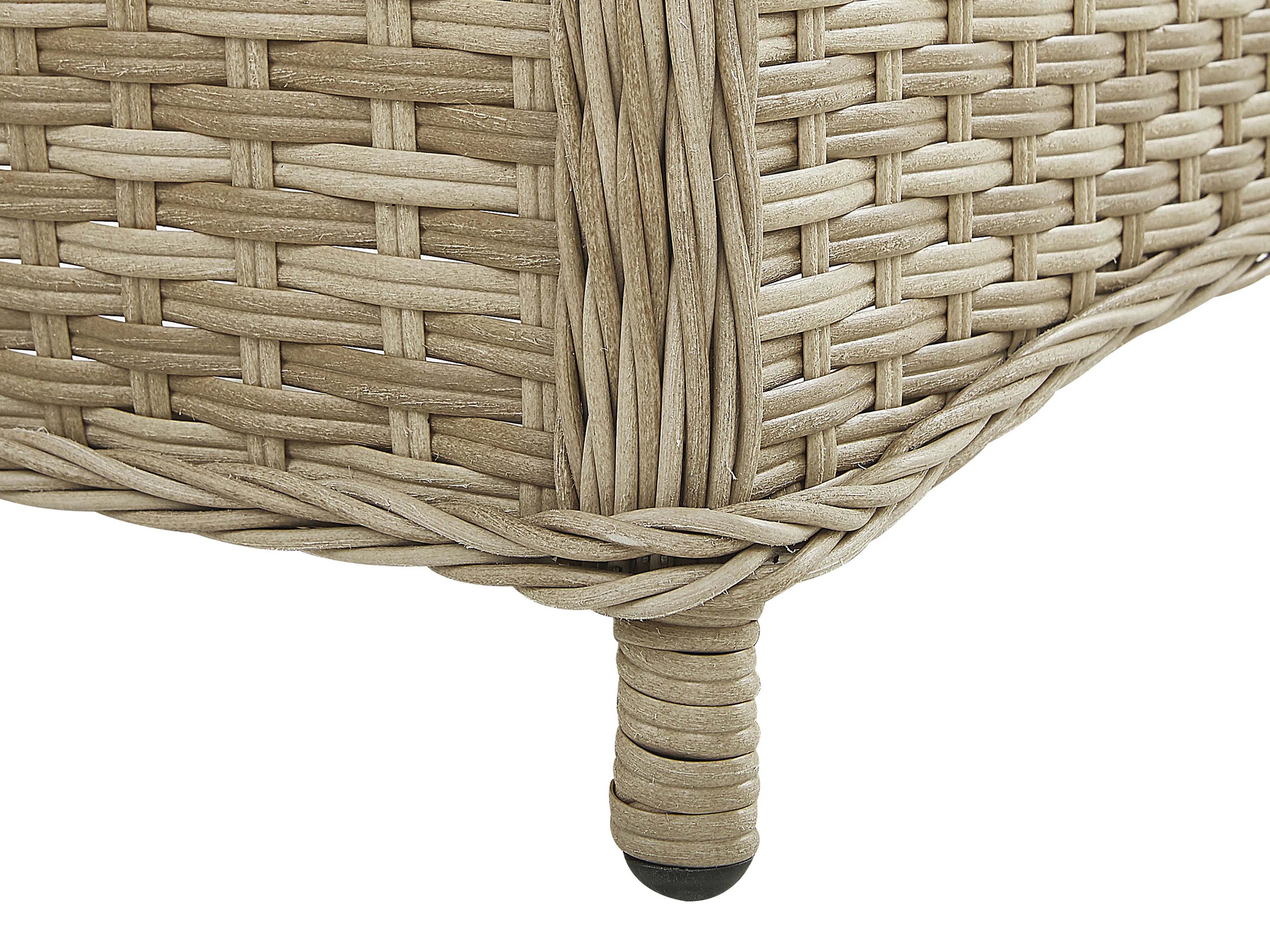 Loungeset met tafel en ottomaan 2-zits PONZA PE rotan Beige