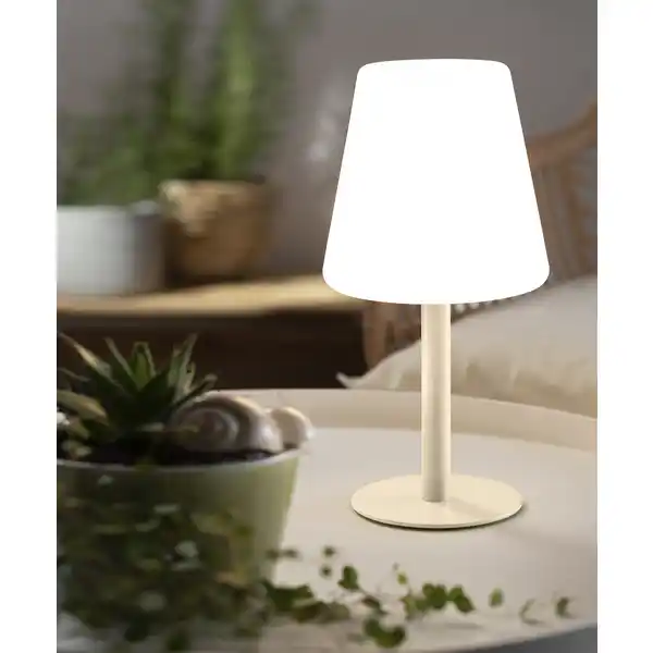 Akku-Outdoor-Tischleuchte beige