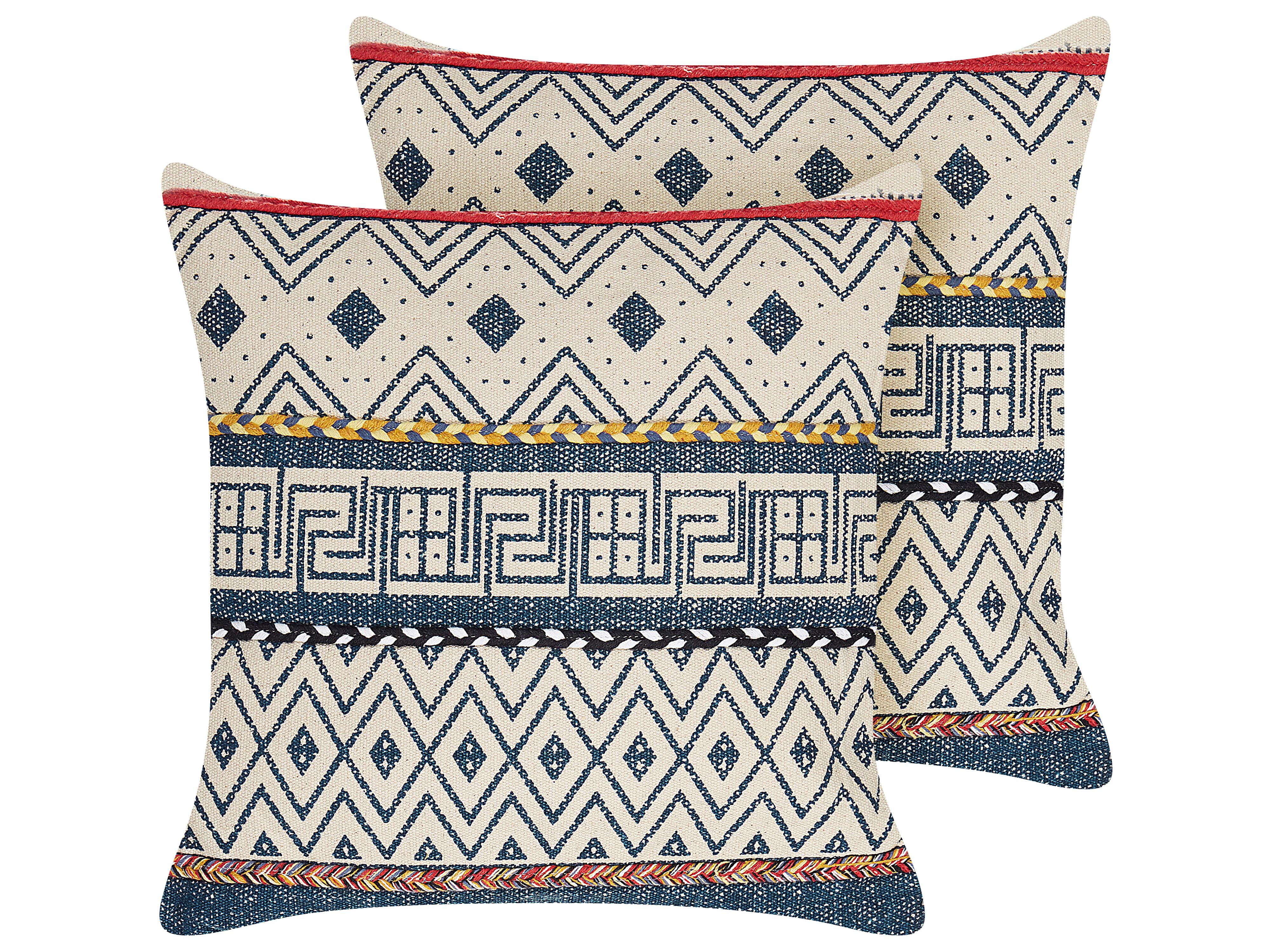 Set van 2 sierkussens SOUK Katoen 50 x 50 cm Meerkleurig geometrisch patroon