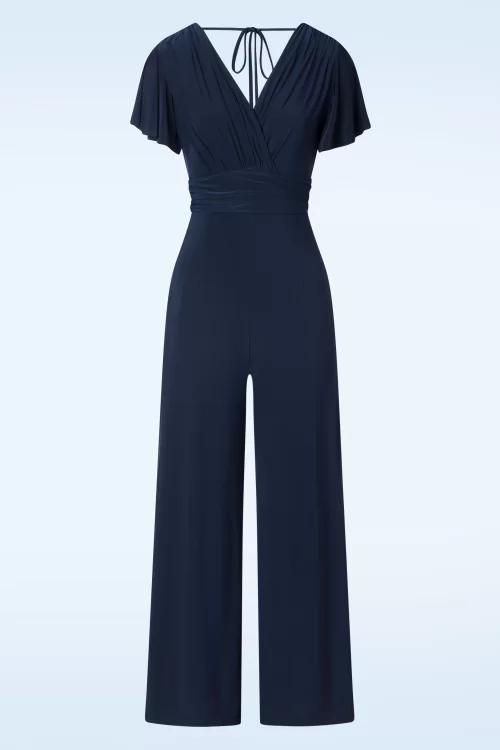 Vintage Chic for Topvintage Matilda jumpsuit in marineblauw