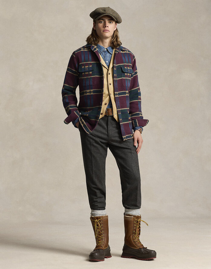 Polo Ralph Lauren FLANNEL JACQUARD-LSL-SPS 6507b wine jacquard multi