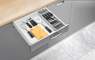 metaltex Besteck Organizer uni-fit 15x6x40-49 cm grau