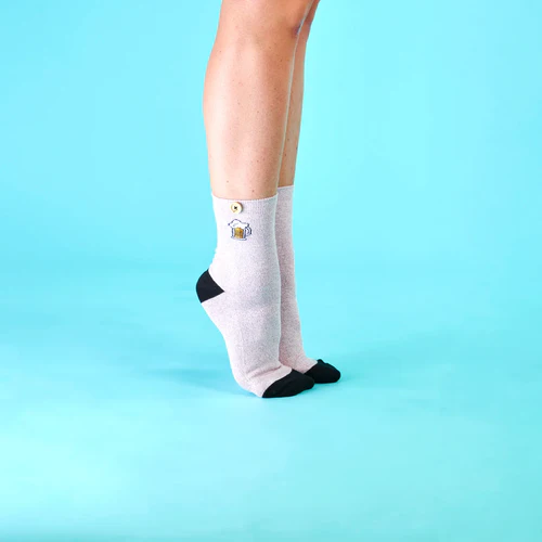 Chaussettes Sidonie & Enzo violet lurex