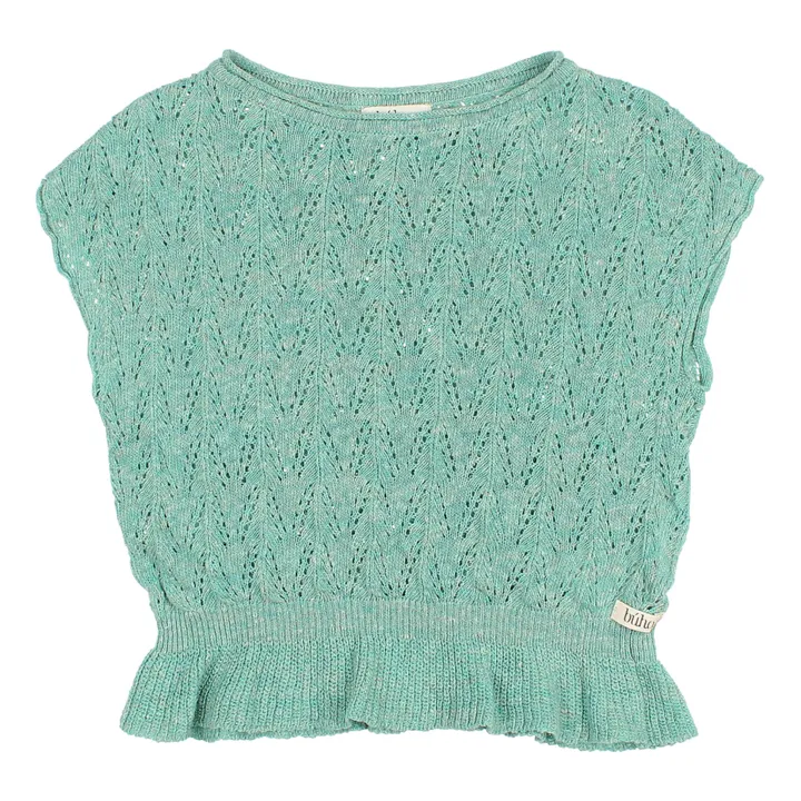 Búho Top Lin Maille Ajouré Romantic | Vert