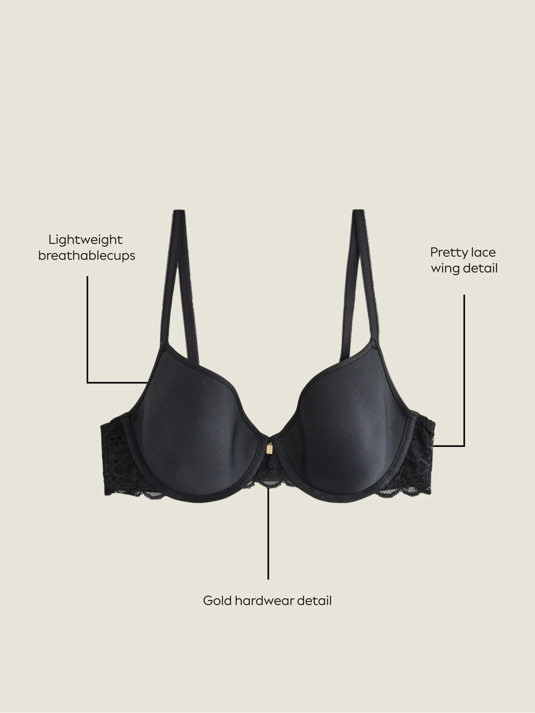 Zwart - Premium Ultimate Comfort Lightweight Breathable T-Shirt Bra