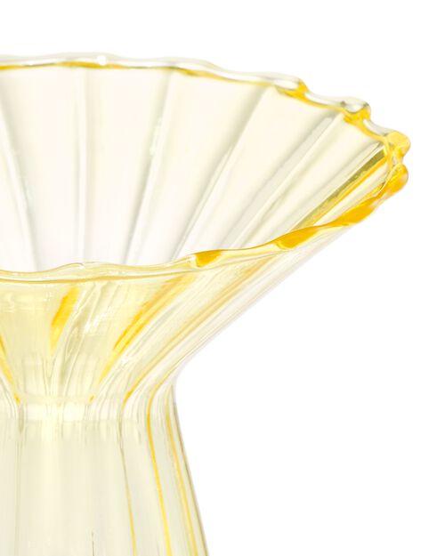 vase à collerette verre Ø3x12.5 jaune