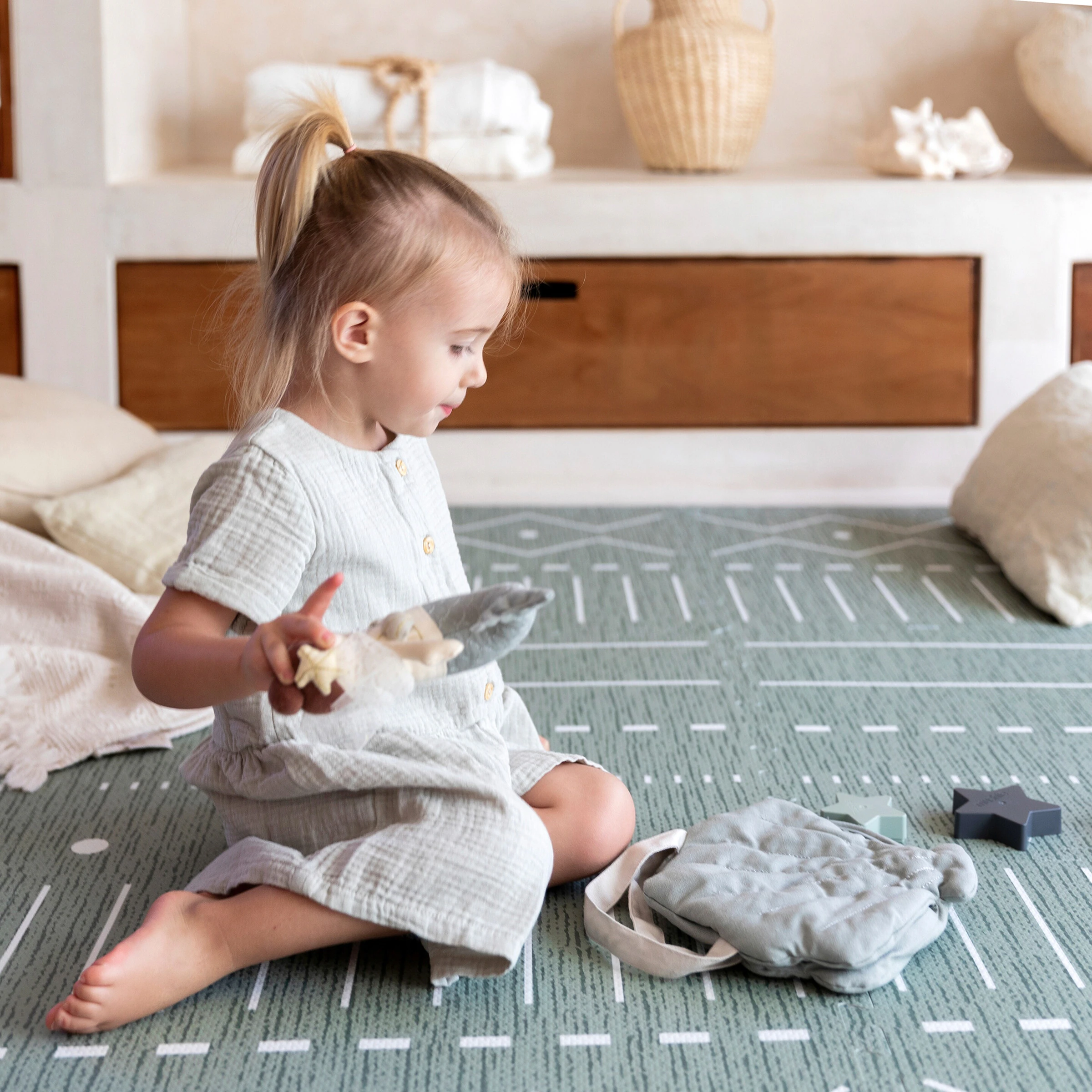 toddlekind Puzzle-Spielmatte Premium grün - Berber Moss