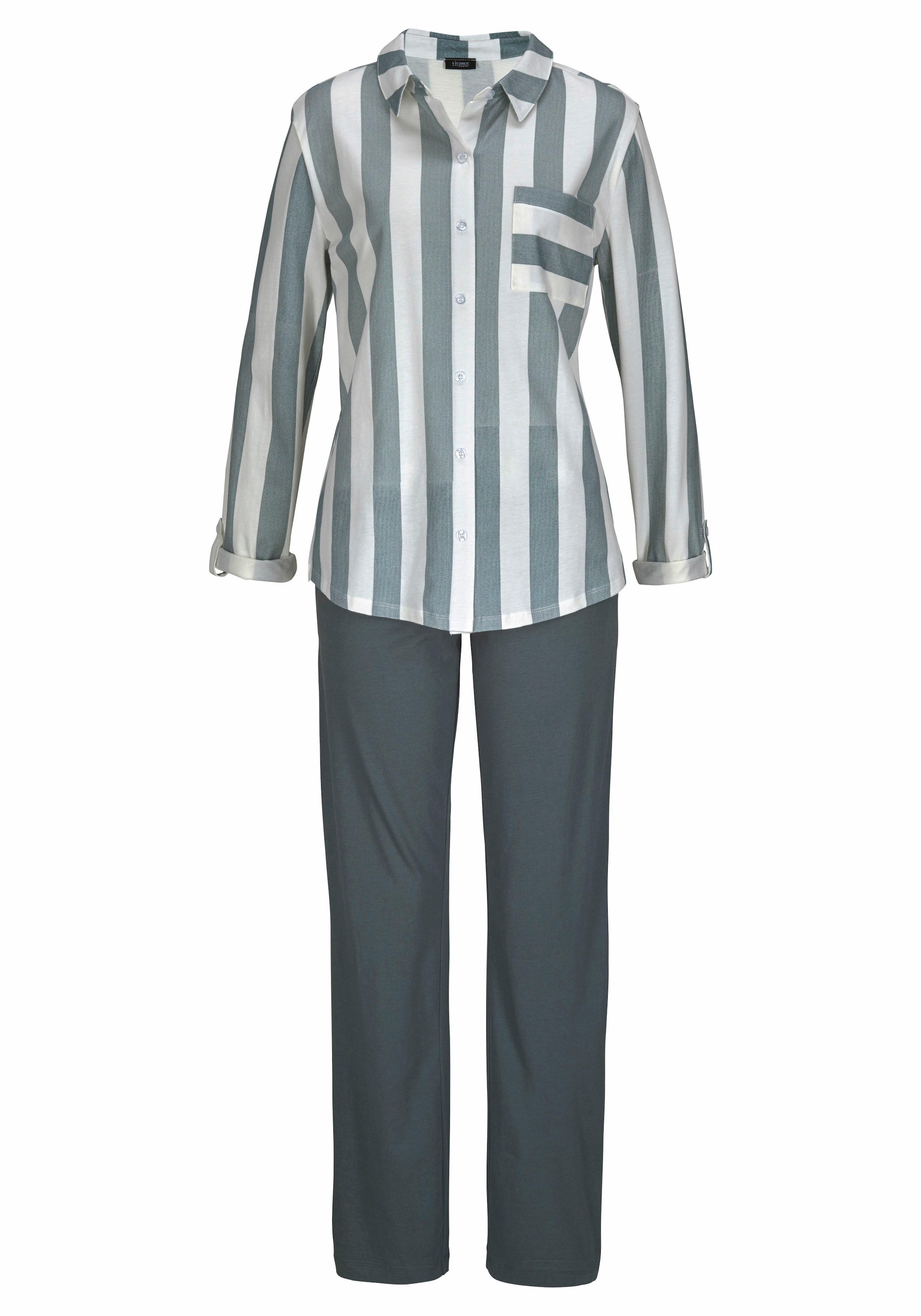Vivance Dreams Pyjama, 2 Stk. im Hemdblusenlook