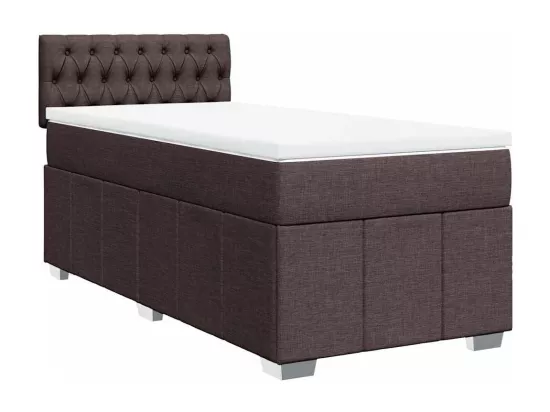 Sommier tapissier avec matelas Marron foncé 90x200 cm