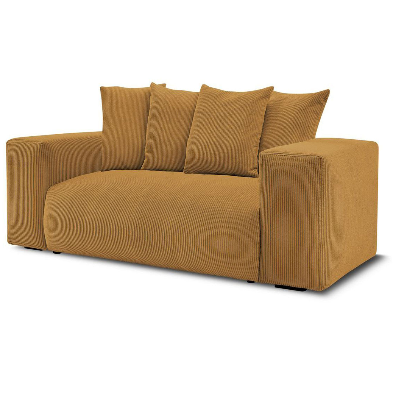 Bobochic Canapé 2 places moelleux voltaire jaune - 220x124x75 cm