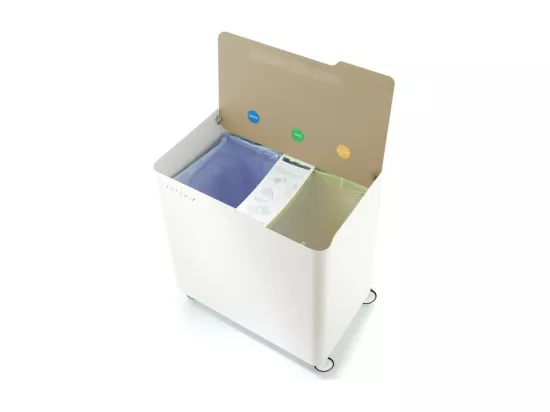 Poubelle design tri sélectif, fermeture douce, 60 litres, ECOBOX.