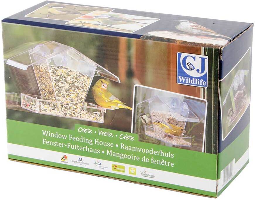 CJ Wildlife raamvoederhuis Kreta transparant 24 x 9 x 15 cm