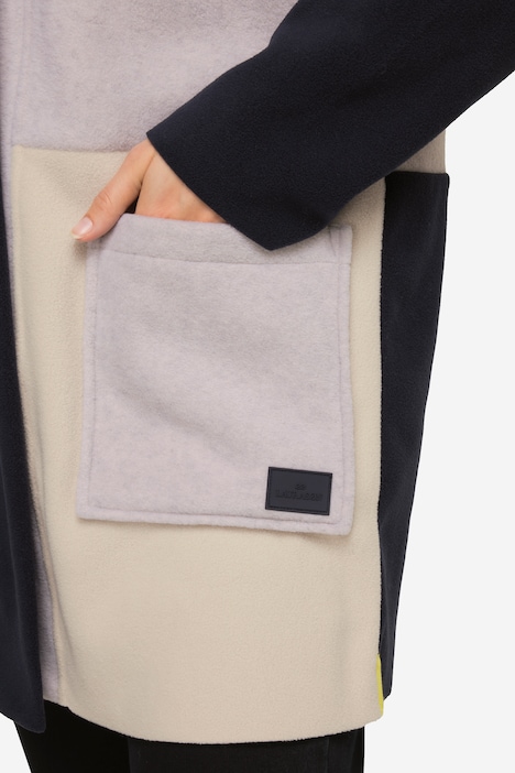 Jacke, Fleece, Colorblocking, Kelchkragen, Langarm, OEKO-TEX
