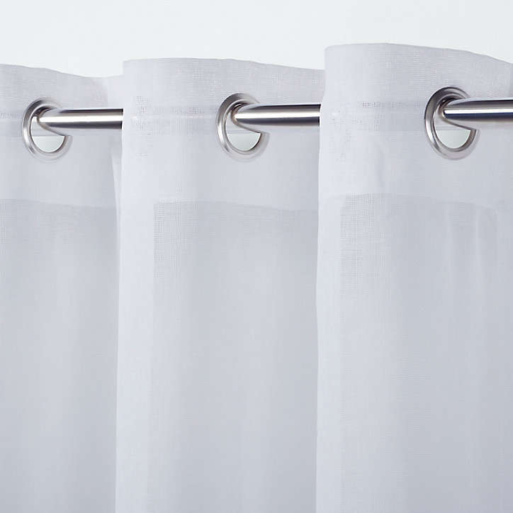 Voilage GoodHome Damak blanc l.140 x H.260 cm