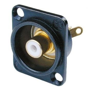 Neutrik NF2D-B-9 RCA zwart chassisdeel wit