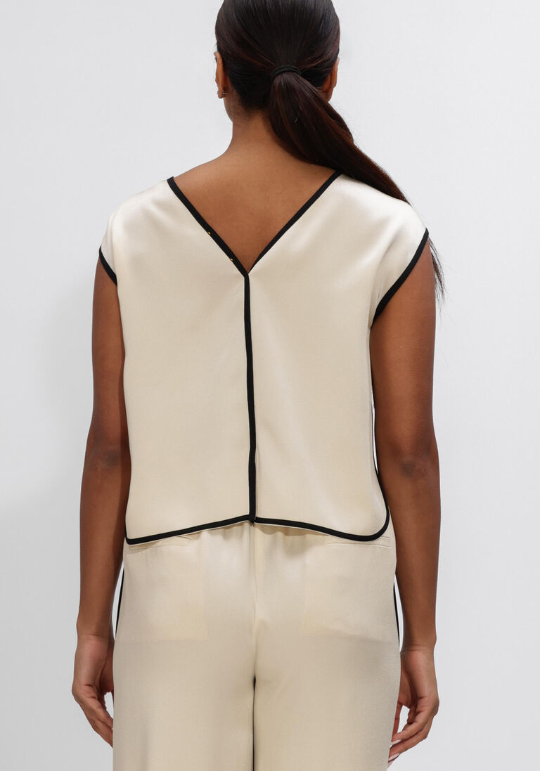 beige forte forte top envers satin shiny top