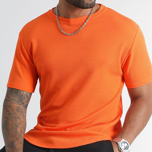 Tee Shirt Texturé Waffle 0408 Orange