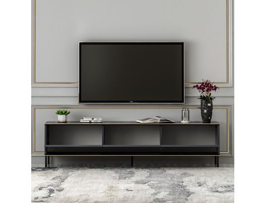 CONCEPT1 - Meuble TV Imaj anthracite 180 x 35 x h45,2 cm